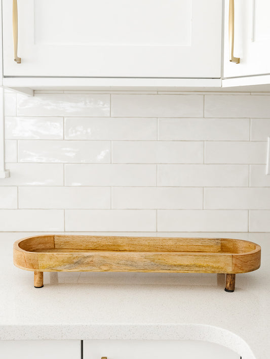 Mango Wood Footed Tray