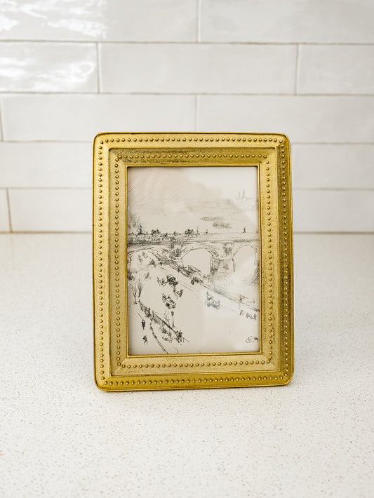 Gold Beaded Edge Photo Frame - 3 Sizes