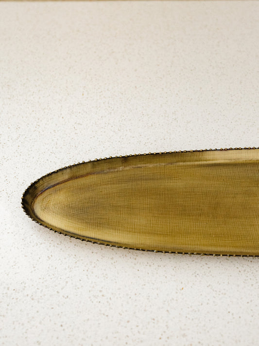 Oval Metal Tray - Antique Brass