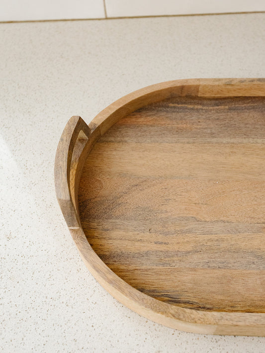 Oval Bleached Mango Wood Tray