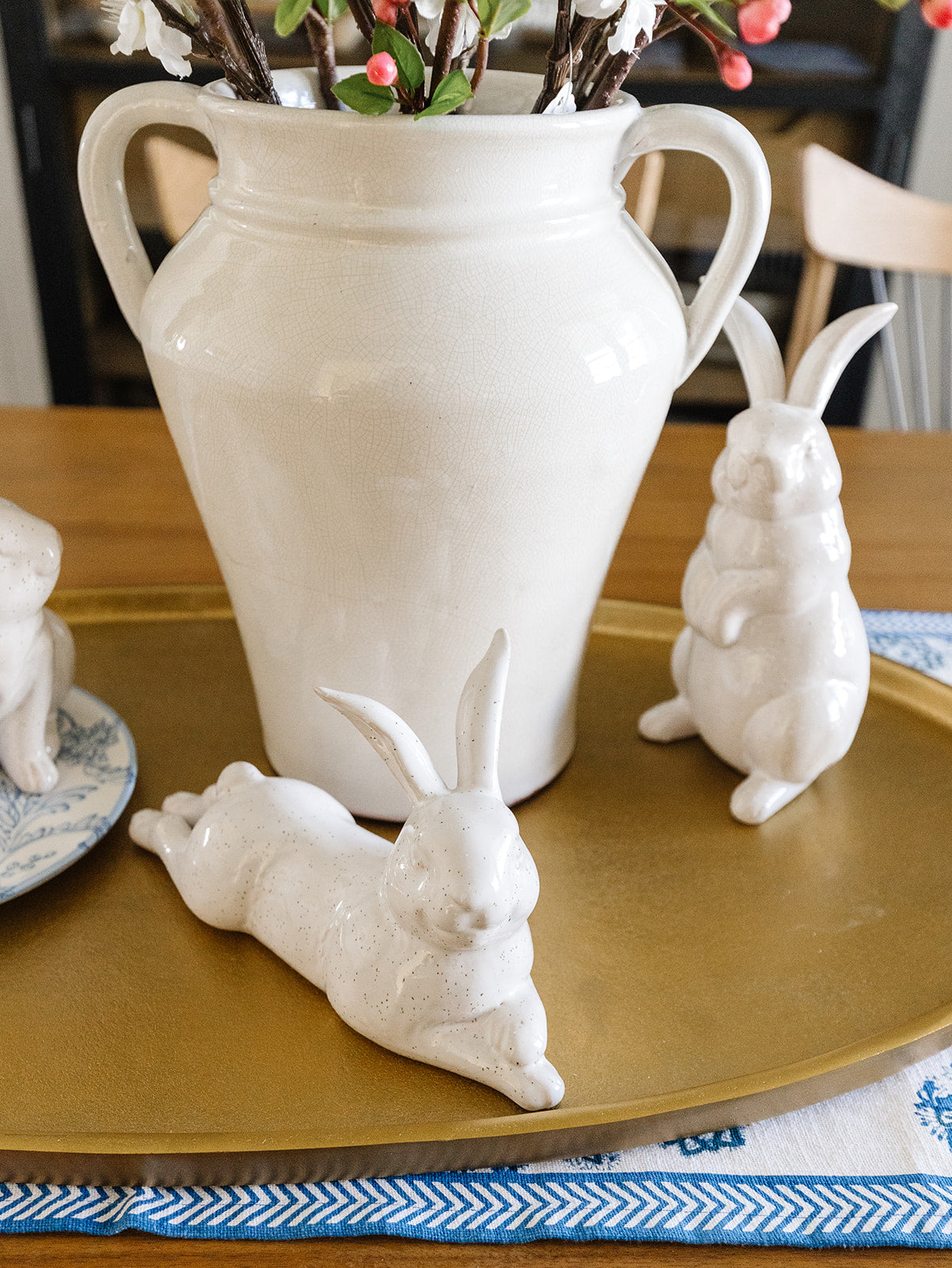 Cream Terra Cotta Two Handled Vase