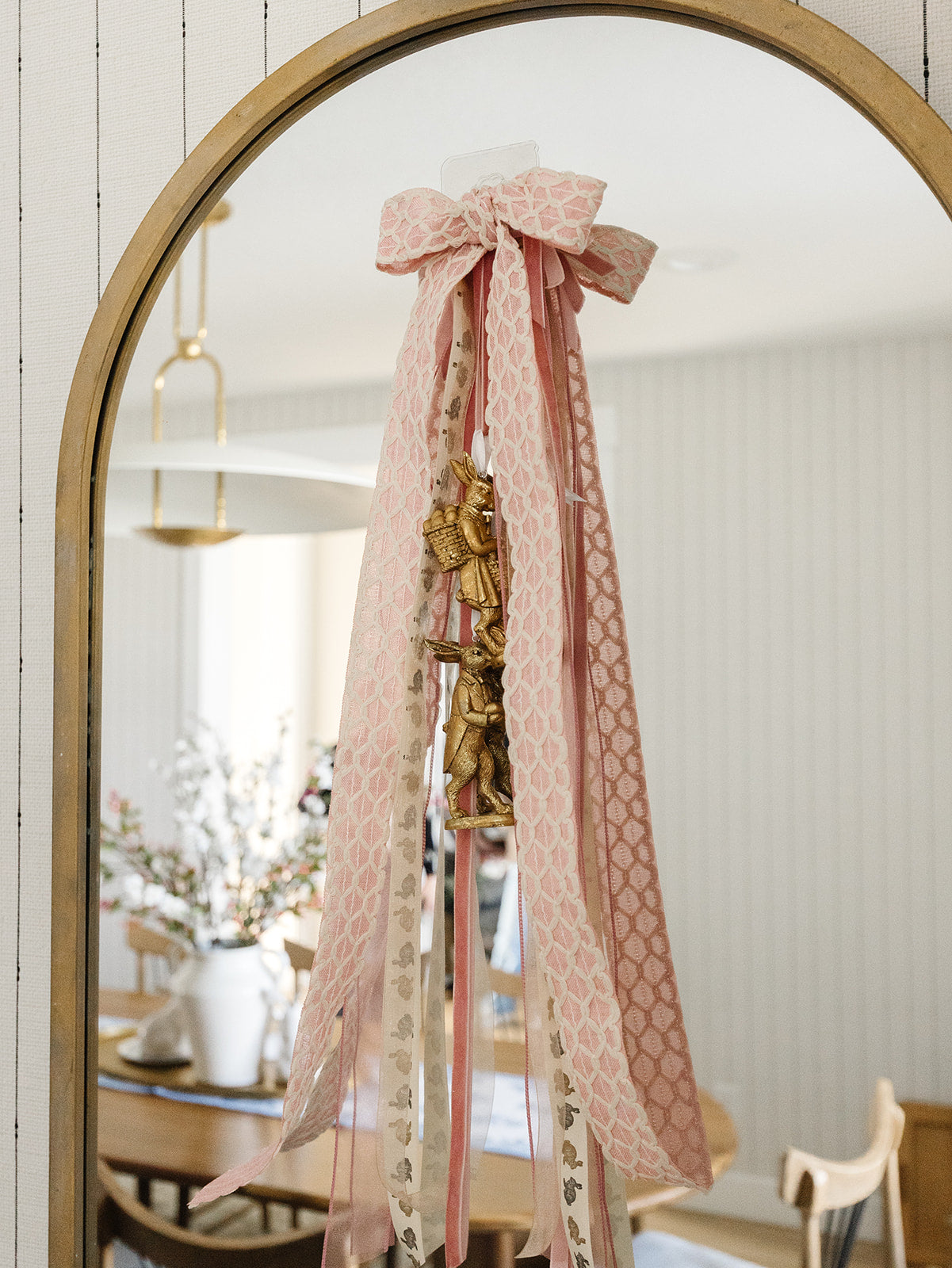 Hanging Set of 2 Gold Bunnies - 4.5"