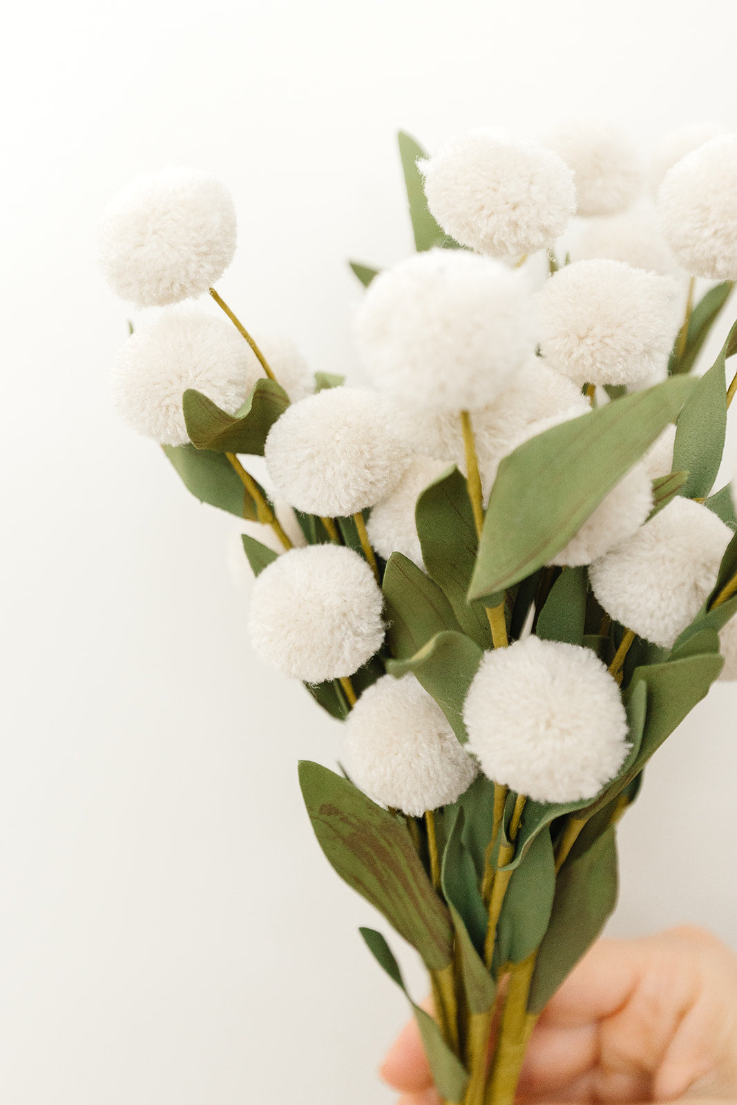 Cream Pompom Spray Bundle (6 Stems)- 13"