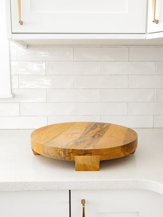 Mango Wood Footed Pedestal