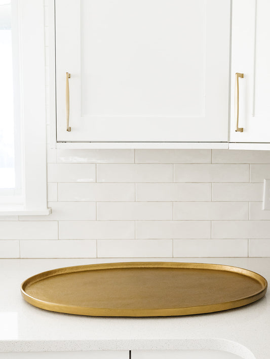 Oval Antique Brass Tray