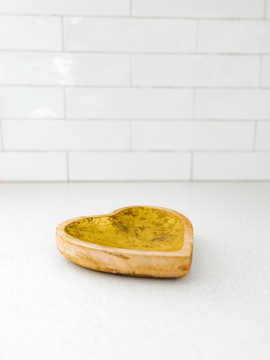 Decorative Wood Heart Bowl