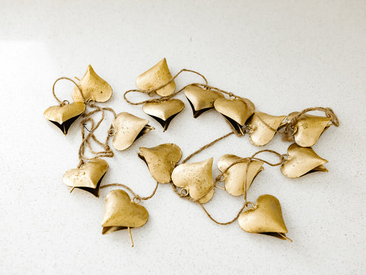 Heart Shaped Bell Garland - 72"