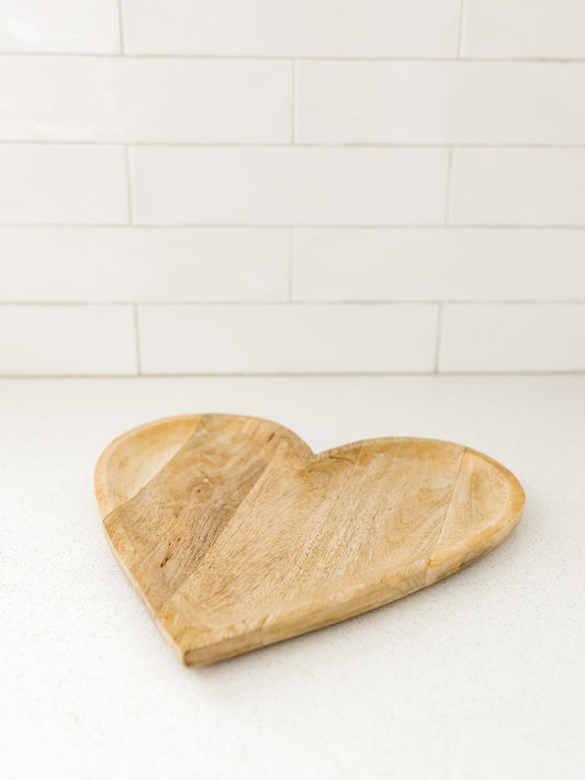 Mango Wood Heart Tray