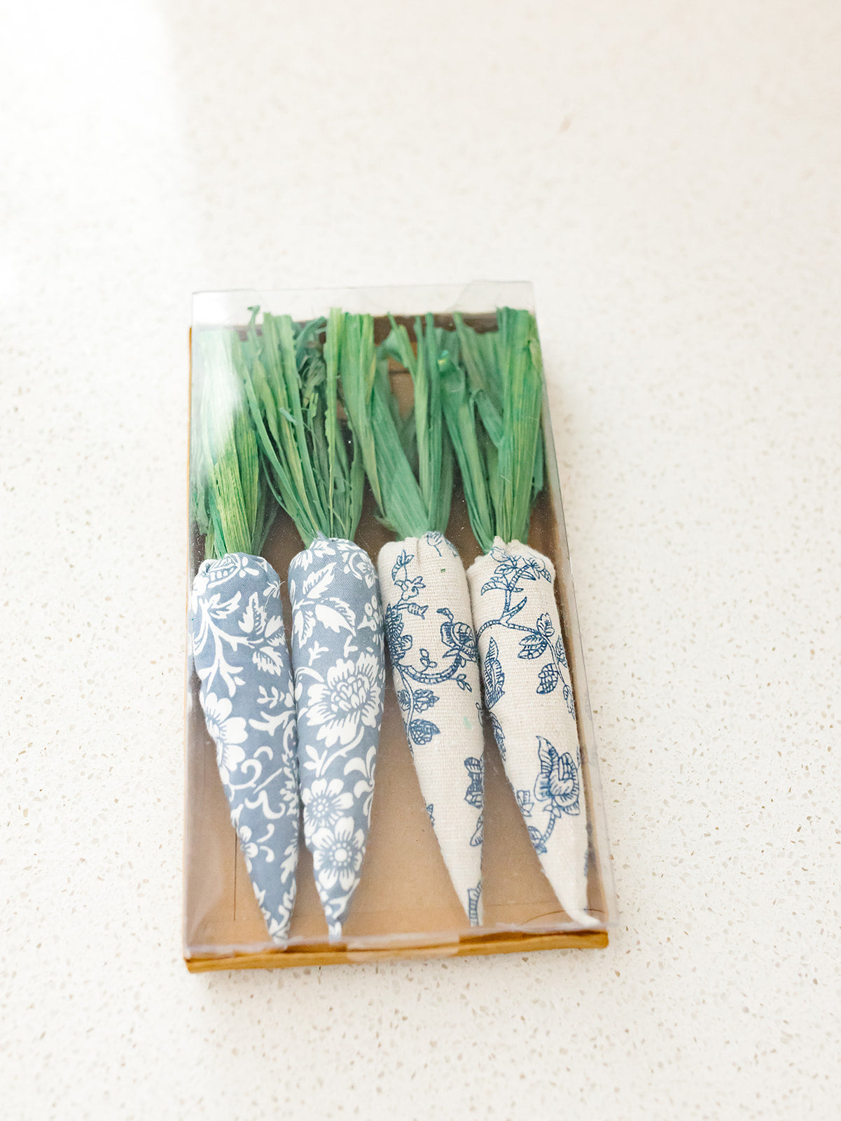 Blue Patterned Carrots - 4 Boxed