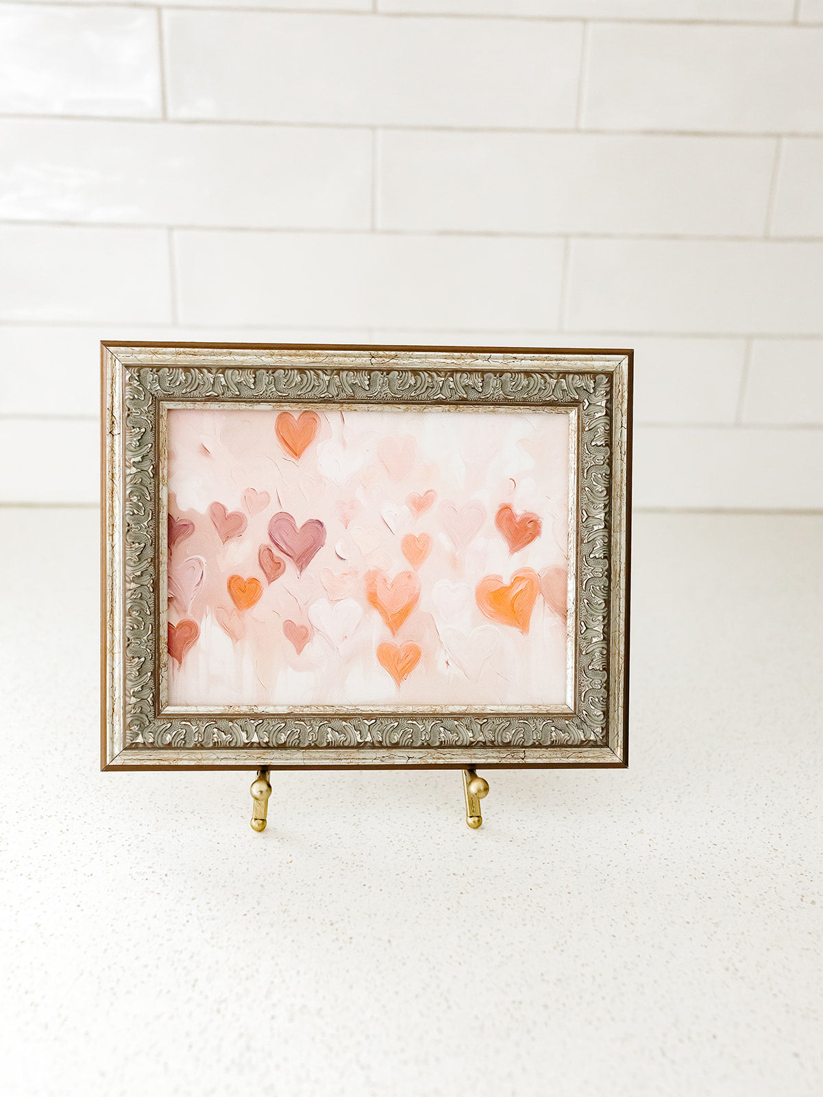 Textured Hearts Framed Art