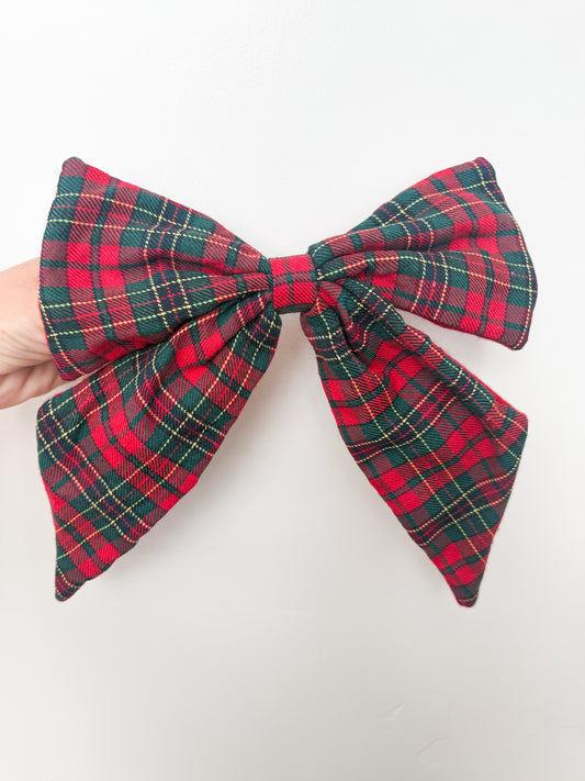 Plaid Christmas Bow - 11"
