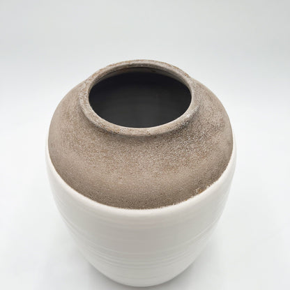 White and Natural Stone Vase - Large