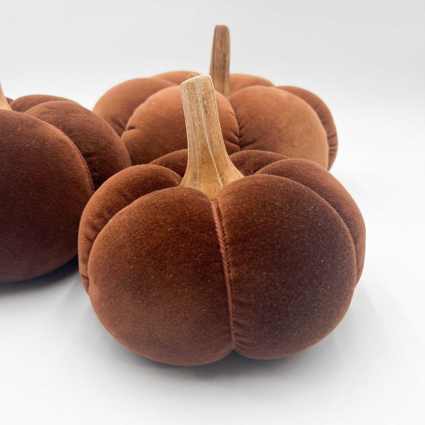 Brown Velvet Pumpkin - Small