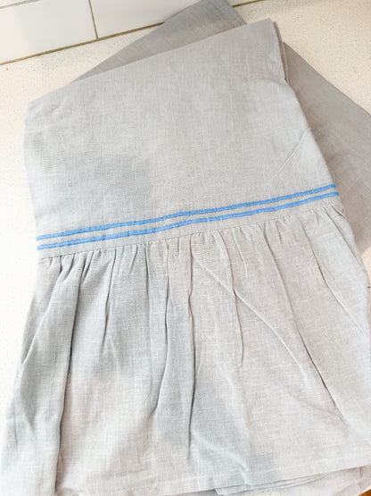 Blue Ruffled Tablecloth - 84"x60"