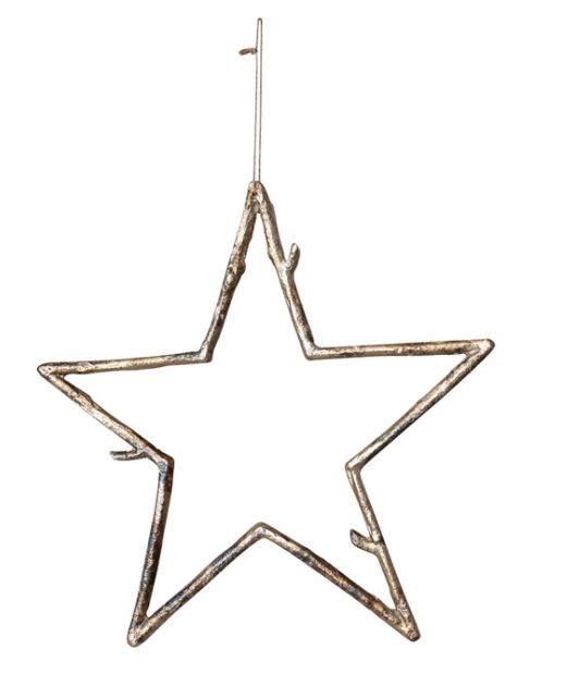 Metal Twig Star, Antique Gold Finish