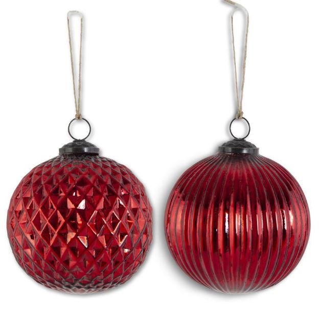 Red Mercury Glass Ornaments - 5” - Local pickup only