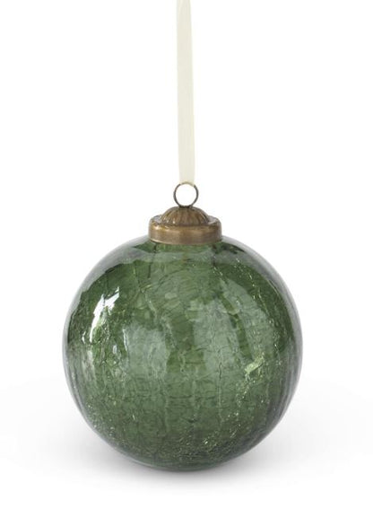 Crackled Green Ornament - 3 styles - Local pickup only