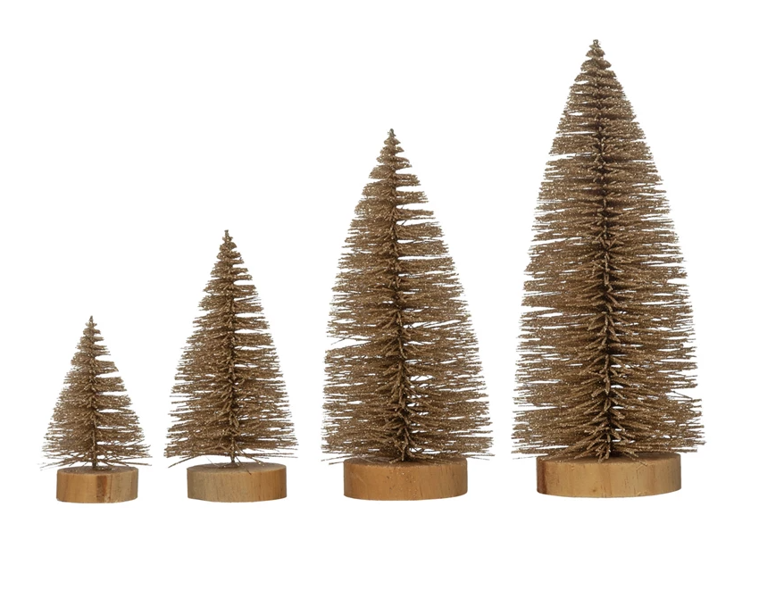 Set of 4 Bottle Brush Trees