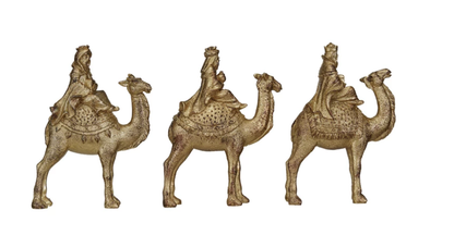 Wiseman on Camel Antique Gold Finish - set of 3