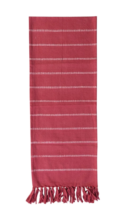 Red & White Flannel Table Runner