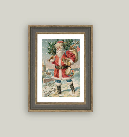 Here Comes Santa - Framed Christmas Art