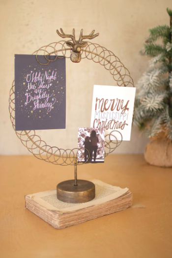 Round Wire Christmas Card Holder