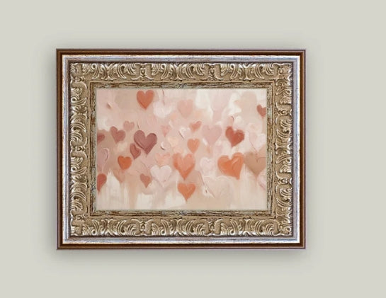 Textured Hearts Framed Art