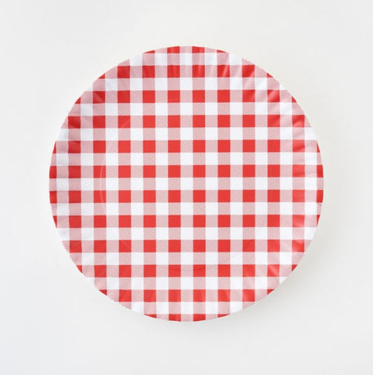 Red Gingham Melamine Platter