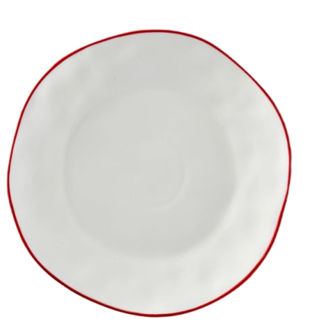 Red Rimmed Dinner Plate