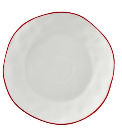 Red Rimmed Dinner Plate