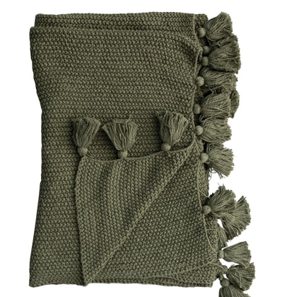 Green Cotton Throw
