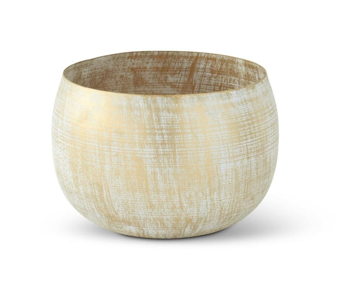 Gold Metal Whitewashed Bowls