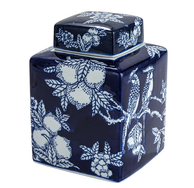 Blue Ginger Jar with Lid