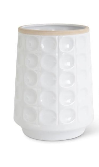 Hobnail White Ceramic Pot