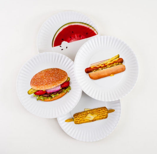 BBQ Melamine Plate - Set of 4 Styles