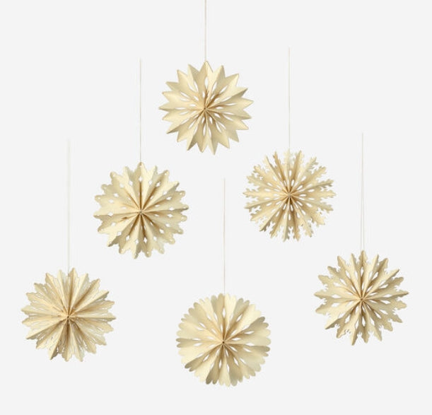 Boxed Set of 12 Paper Snowflake Ornaments - 2 Colors