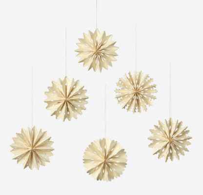 Boxed Set of 12 Paper Snowflake Ornaments - 2 Colors