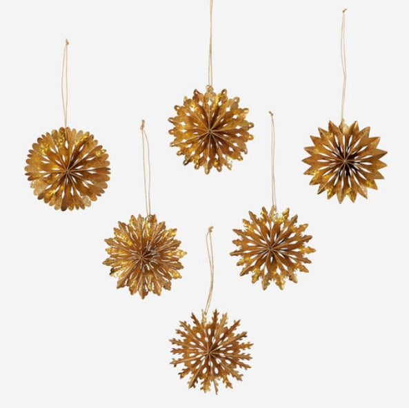 Boxed Set of 12 Paper Snowflake Ornaments - 2 Colors