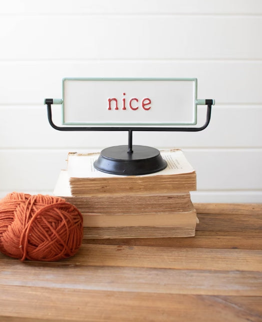 Naughty Nice Flip Sign