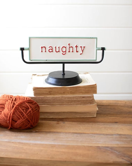 Naughty Nice Flip Sign
