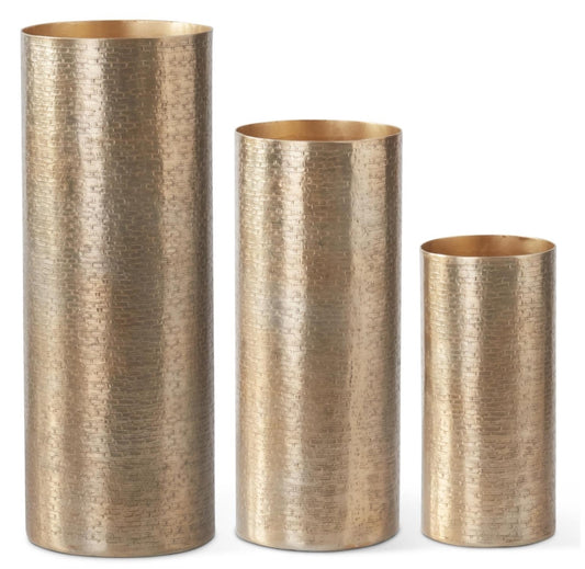 Textured Antiqued Gold Vase - 3 Sizes