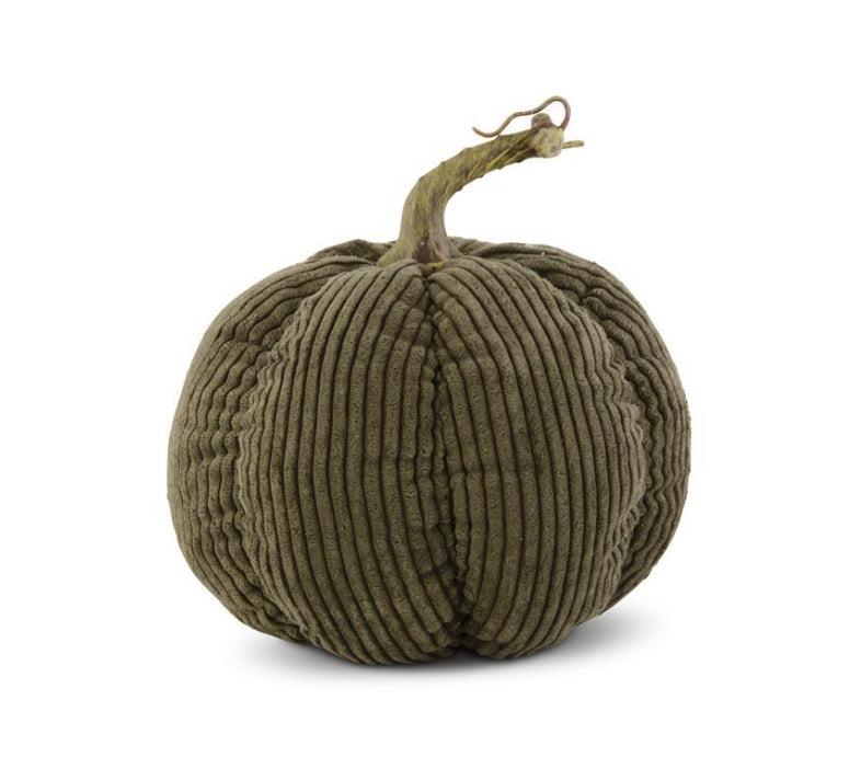 Green Corduroy Pumpkin - 2 Sizes
