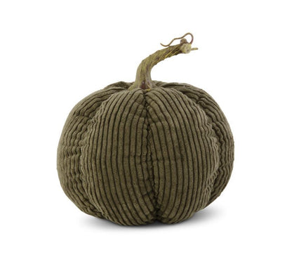 Green Corduroy Pumpkin - 2 Sizes