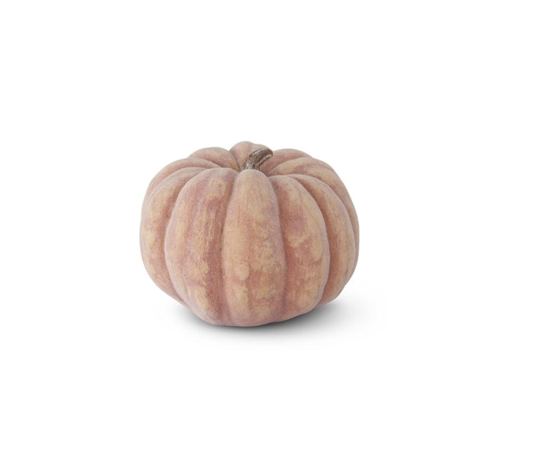 Orange Flocked Pumpkin - 4.75"