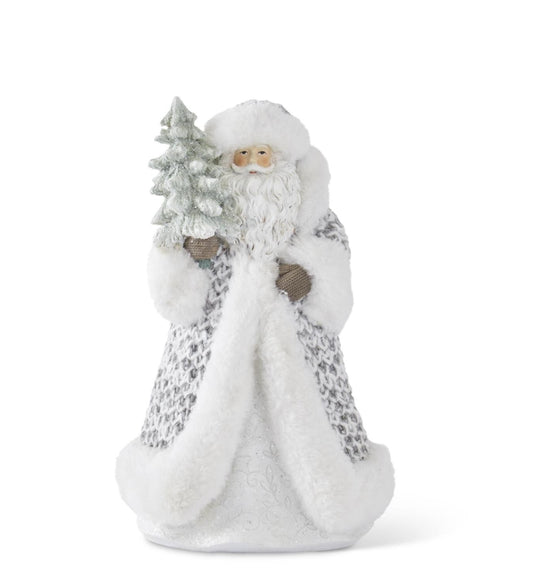 Fur Trimmed Gray Knit Santa
