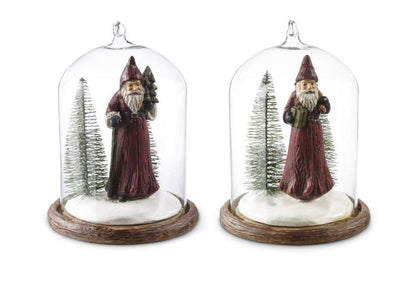 Glass Dome Santa Ornament - 2 Styles