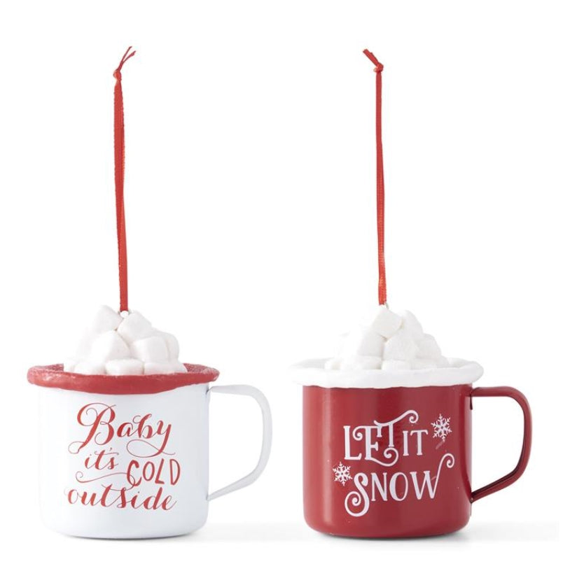 Hot Cocoa Mug Ornament - 2 Styles