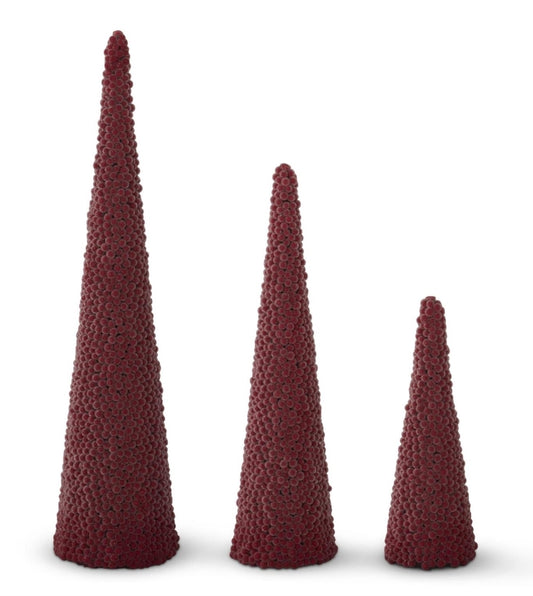 Icy Red Berry Cone Tree - 3 Sizes