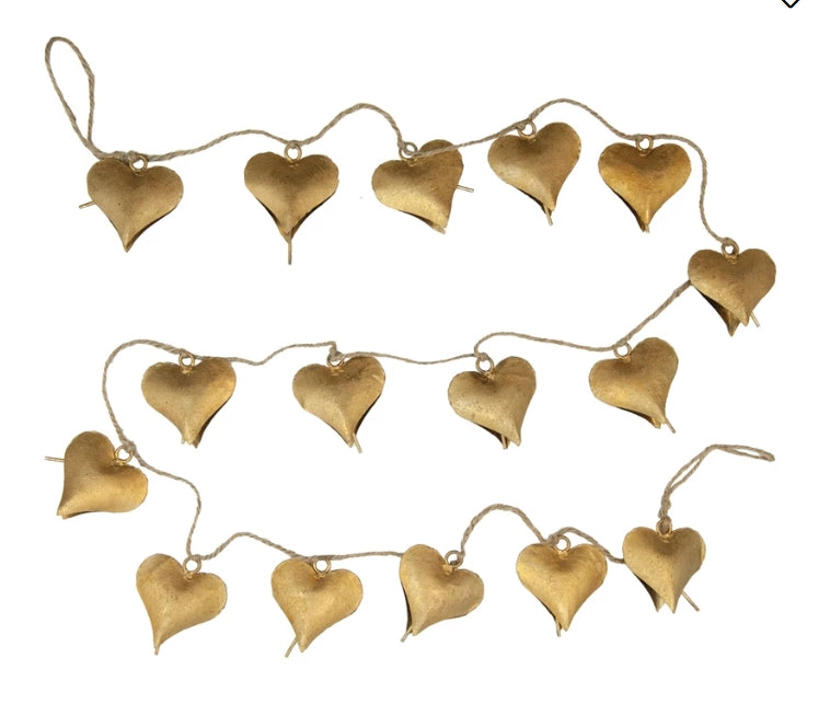 Heart Shaped Bell Garland - 72"