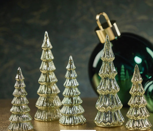 Vintage LED Light Green Glass Tree - 4 Sizes